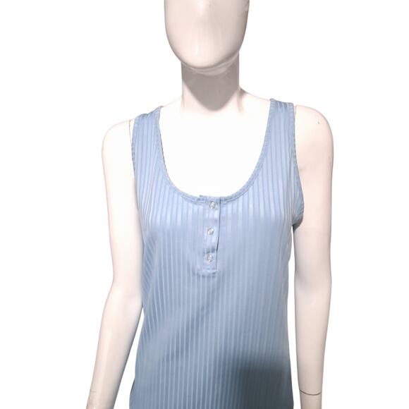 ICHI Quiet Luxury Ribbed Snap Women's size Large Old Money Sleeveless Casual Top - Picture 2 of 13